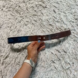 Blue Fish Pattern C4 Horseback Riding Equestrian Belt